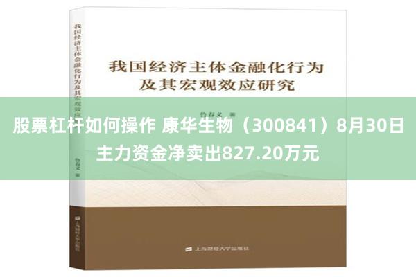 股票杠杆如何操作 康华生物（300841）8月30日主力资金净卖出827.20万元