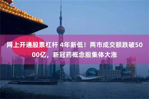 网上开通股票杠杆 4年新低！两市成交额跌破5000亿，新冠药概念股集体大涨