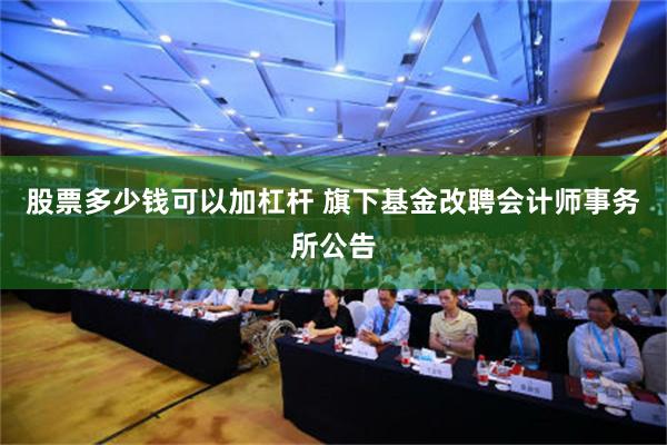 股票多少钱可以加杠杆 旗下基金改聘会计师事务所公告