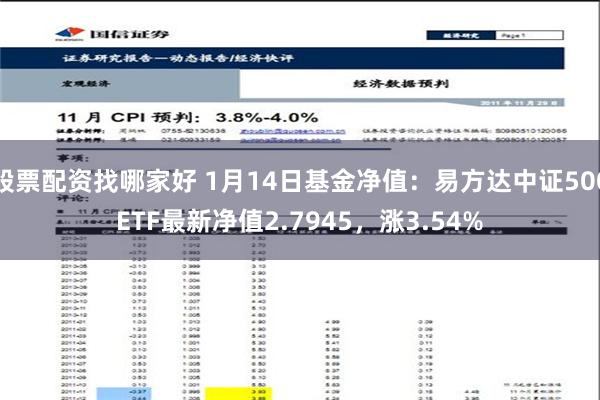 股票配资找哪家好 1月14日基金净值：易方达中证500ETF最新净值2.7945，涨3.54%