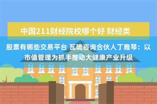 股票有哪些交易平台 瓦琉咨询合伙人丁雅琴：以市值管理为抓手推动大健康产业升级